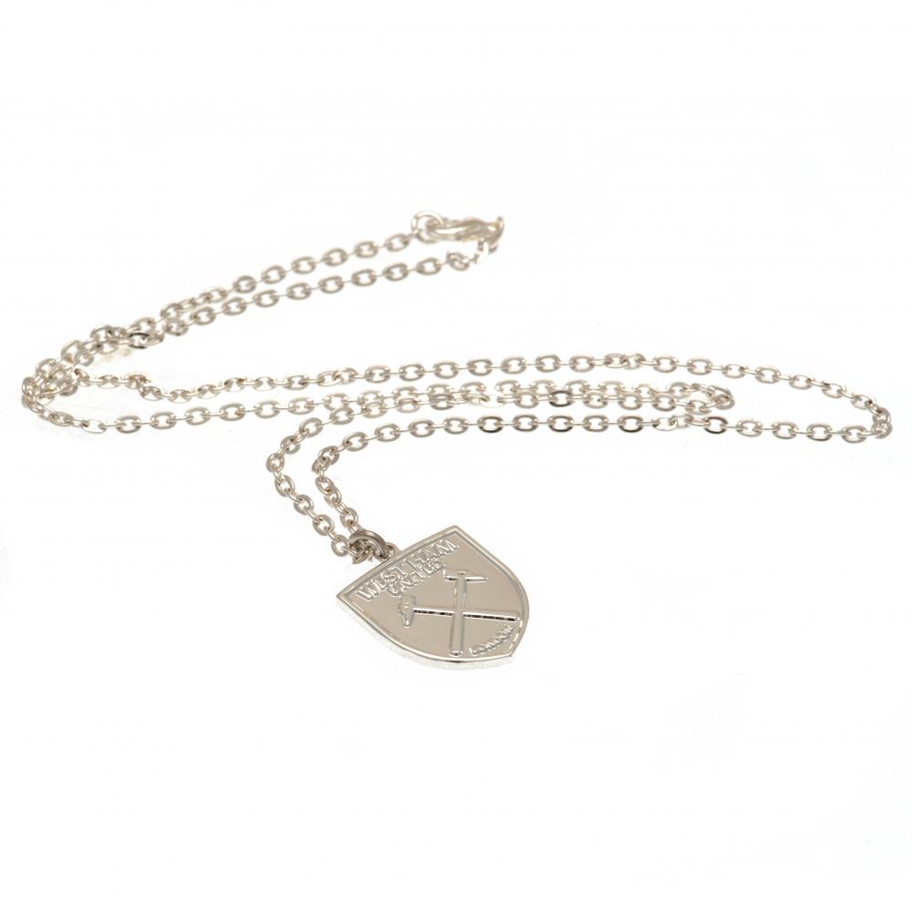 West Ham United FC Silver Plated Pendant & Chain XL LKT Sport Football>Premier League>West Ham United FC Necklaces
