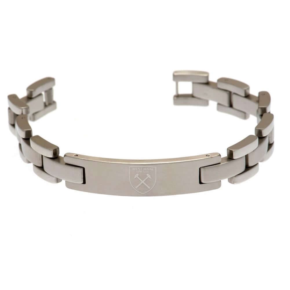 West Ham United FC Stainless Steel Bracelet LKT Sport Classic design stainless steel link braceletFeaturing a club crest engraved plateOfficial licensed productApprox 22cm x 1cm Bracelets