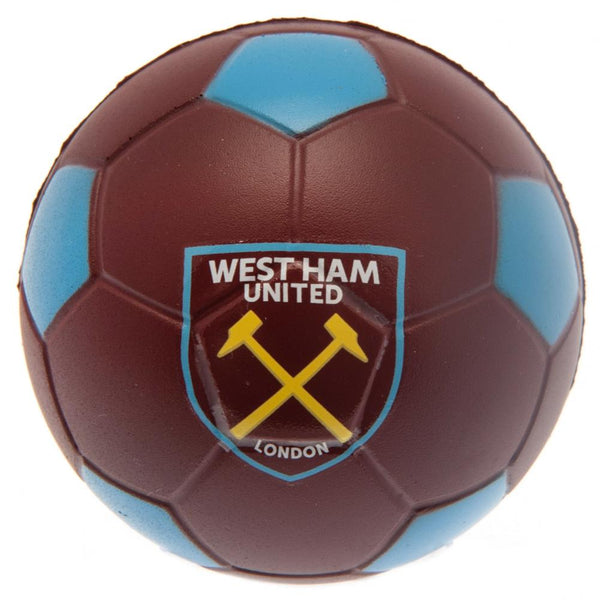 West Ham United FC Stress Ball LKT Sport Classic claret and blue football design stress ball Printed with a full colour Hammers crest Made from PU foam Official licensed product Approx 6cm in diameter On a header card Soccer Balls