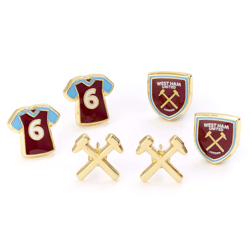 West Ham United FC Stud Earring Set LKT Sport Football>Premier League>West Ham United FC Earrings