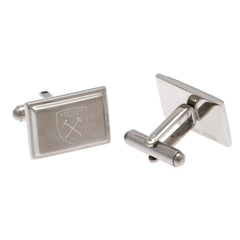 West Ham United FC Tie Slide & Cufflink Set LKT Sport Stylish and discreet design tie slide with executive cufflinks Stainless steel pin featuring the Hammers crest with a crocodile clip back Stainless steel satin finish cufflinks featuring an engraved Ha