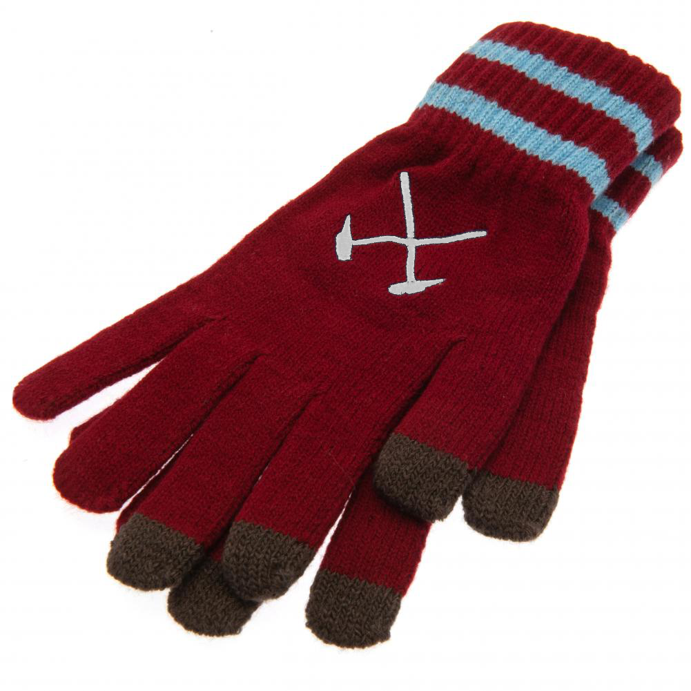 West Ham United FC Touchscreen Knitted Gloves Youths LKT Sport Football>Premier League>West Ham United FC Gloves & Mittens