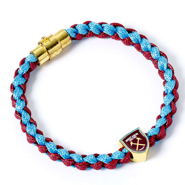 West Ham United FC Two Tone Bracelet LKT Sport Stylish two tone woven braceletFeaturing a West Ham charmDesigned with a secure magnetic claspOfficial licensed productSuitable for ages 14+Approx 20cm x 1cm Bracelets
