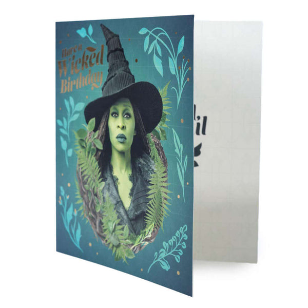 Wicked Elphaba Birthday Card LKT Sport Colourful gloss finish birthday cardFeaturing Elphaba, the Wicked Witch of the WestMessage inside reads 'Filled with Wonderful Things'With a plain white envelopeOfficial licensed productApprox 18cm x 16cm Greeting Ca