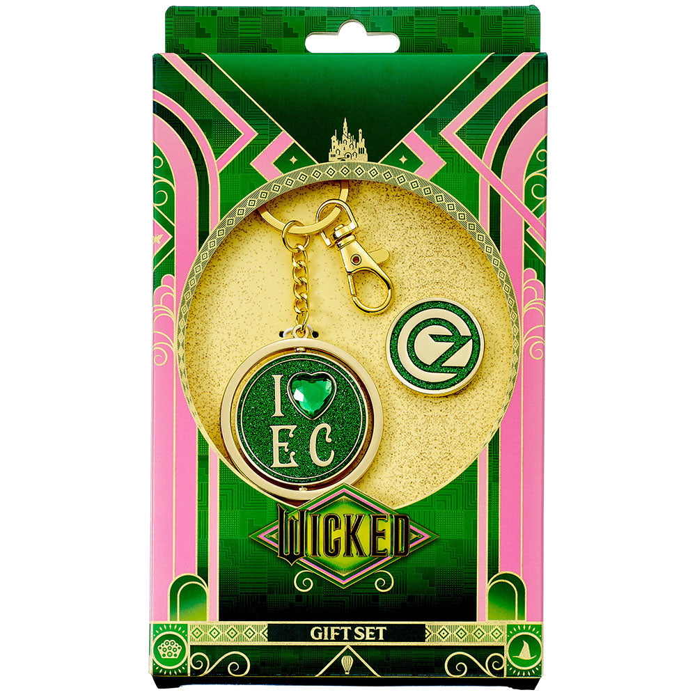 Wicked I Love Emerald City Keyring & Badge Set LKT Sport Entertainment>Movies>Wicked Keychains