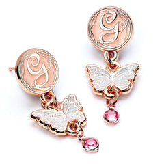 Wicked Rose Gold Plated Glinda Butterfly Drop Earrings LKT Sport Entertainment>Movies>Wicked Earrings