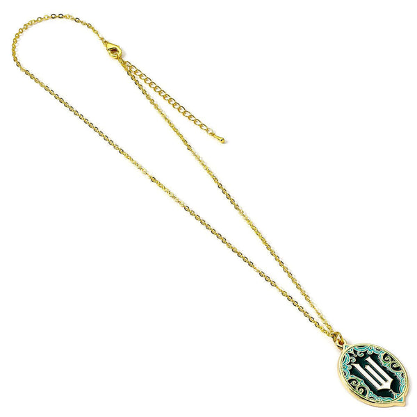 Wicked Silver Plated Emerald City Necklace LKT Sport Wicked logo on a silver plated necklaceLink chain necklace with a 6cm (2.5in) extender chainOfficial licensed productNecklace approx 40cm (16in)Pendant approx 20mm x 30mm Necklaces