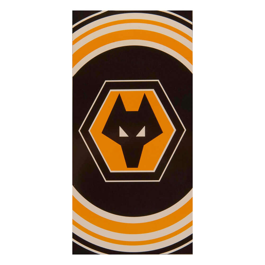Wolverhampton Wanderers FC Pulse Towel LKT Sport Large soft to touch 100% cotton velour beach towelFeatures a pulse design with a central large crestOfficial licensed productApprox 140cm x 70cm (55in x 28in) Beach Towels